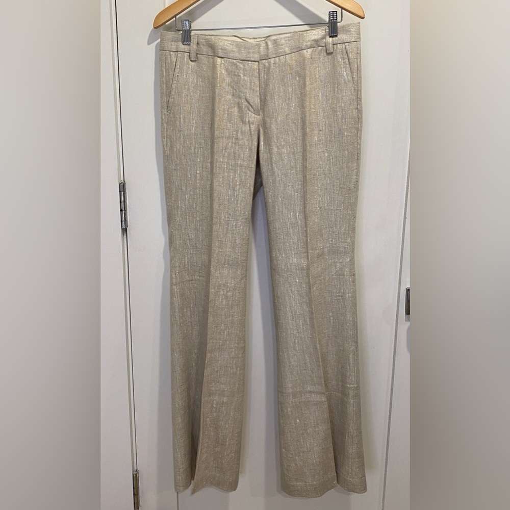J Crew Favorite Fit Pants 8 Linen Metallic NWT New $138